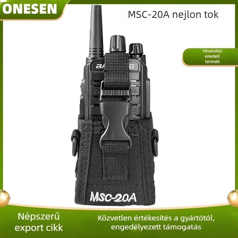 MSC-20A univerzális interphone bőrtok Baofeng 888S tartós védőtok, derékra állítható nejlon szövettel