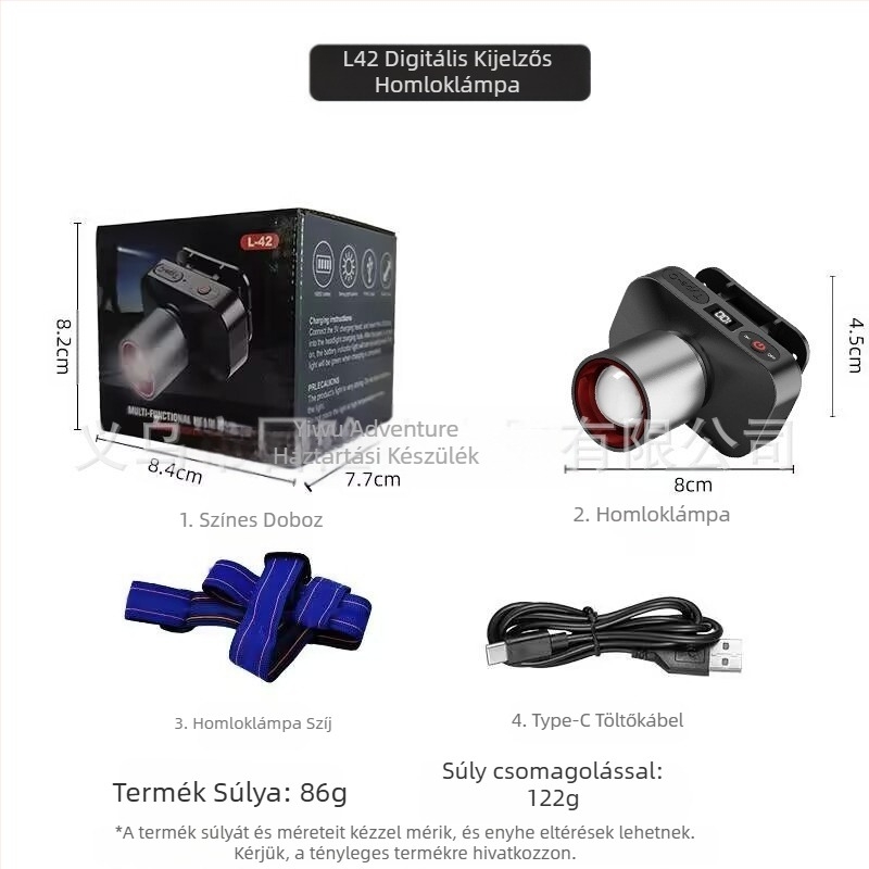 Az erős fényű fényszóró robbanása nevében intelligens indukciós multifunkcionális kültéri éjszakai horgászathoz, nagy hatótávolságú hordozható, újratölthető, működő bányászlámpa