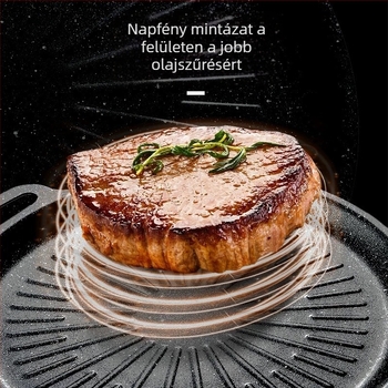 Koreai stílusú háztartási Maifan kő grillserpenyő napmintával, fizikai tapadásmentes grillserpenyő indukciós tűzhelyhez, kazettás tűzhelyhez, kültéri grillserpenyő