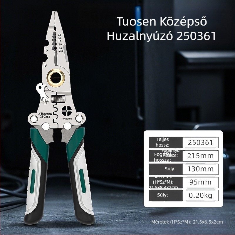 Tuosen összecsukható vonalcsupaszító fogók, többfunkciós vonalvágó fogók, villanyszerelő speciális fogók, szerszámcsupaszító fogók