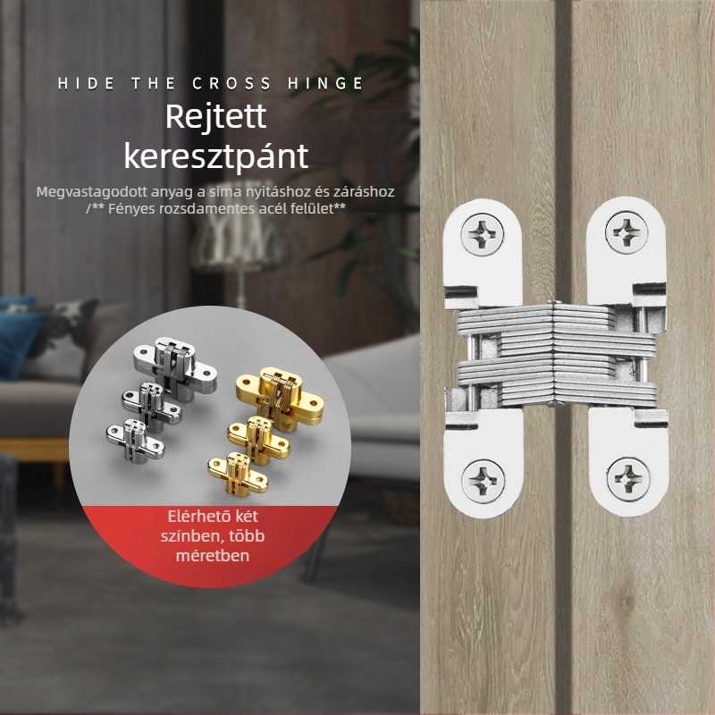 Rejtett keresztpántos cinkötvözet lapos pántos étkezőasztal pántos összecsukható étkezőasztal ajtószekrény rejtett pántos nagykereskedelem