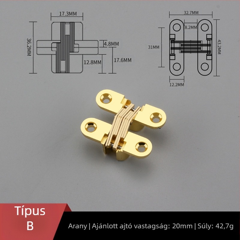 Rejtett keresztpántos cinkötvözet lapos pántos étkezőasztal pántos összecsukható étkezőasztal ajtószekrény rejtett pántos nagykereskedelem