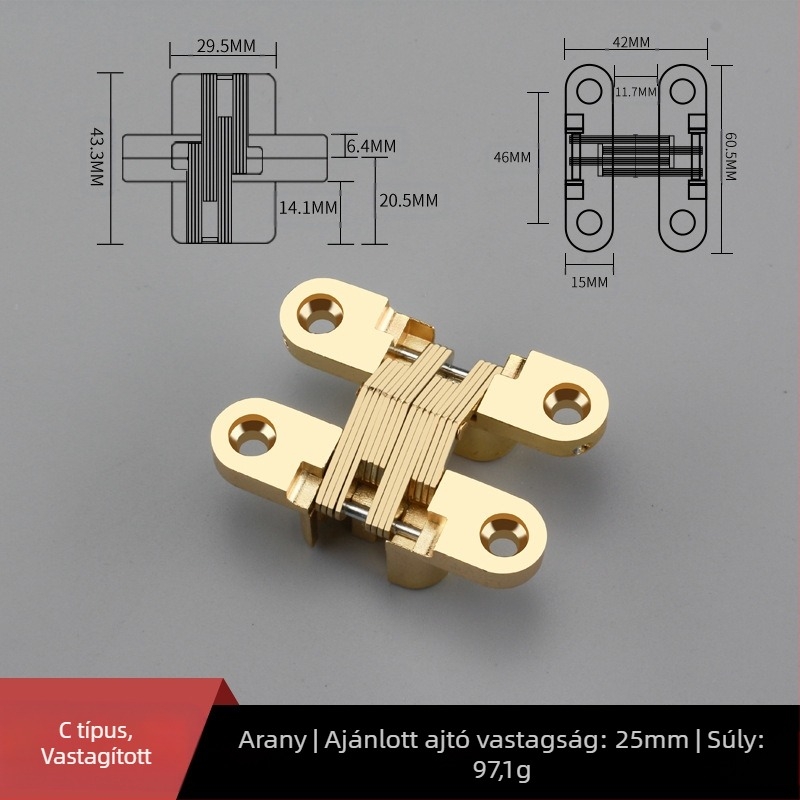 Rejtett keresztpántos cinkötvözet lapos pántos étkezőasztal pántos összecsukható étkezőasztal ajtószekrény rejtett pántos nagykereskedelem