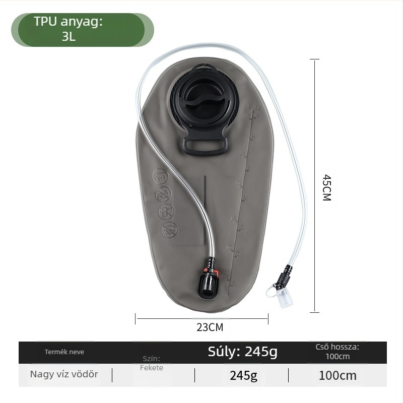 Határokon átnyúló kültéri hordozható összecsukható ivóvízzsák kerékpározáshoz, kempingezéshez, hegymászáshoz, futáshoz, nagy kapacitású sportvíztároló táska