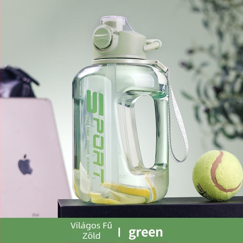 Nagy kapacitású vizespalack, kültéri sport fitnesz vizeskancsó, hordozható műanyag nagy kapacitású vizespalack férfiak és nők számára