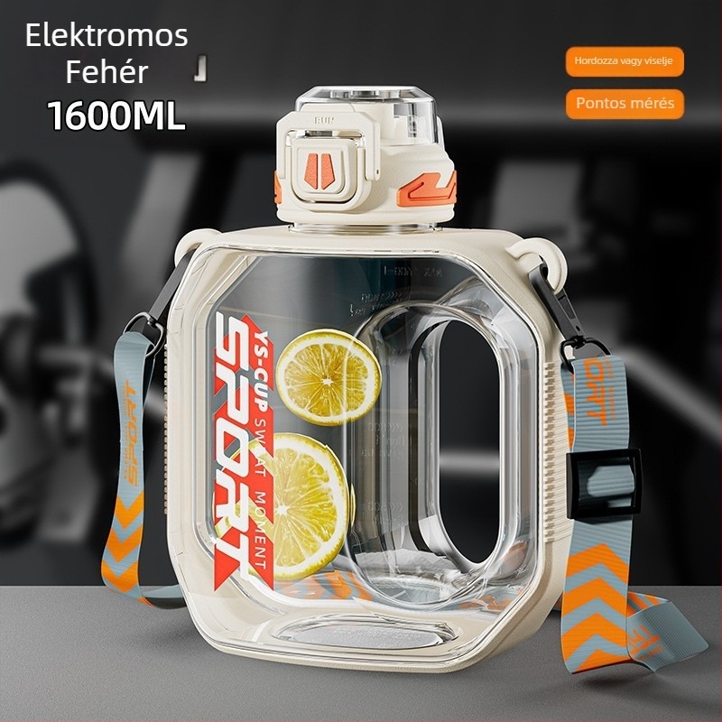 Nagy kapacitású vizespalack, kültéri sport fitnesz vizeskancsó, hordozható műanyag nagy kapacitású vizespalack férfiak és nők számára