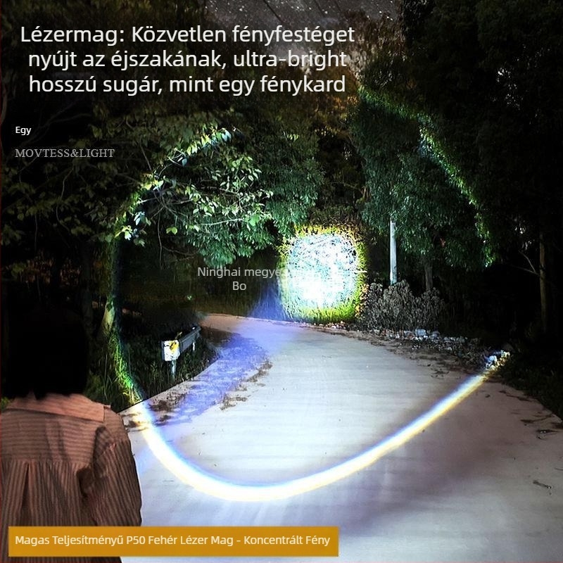 Határokon átnyúló kültéri járőr reflektor nagy hatótávolságú, erős fényű zseblámpa hordozható töltés kis húzású teleszkópos nagykereskedelmi reflektor P50