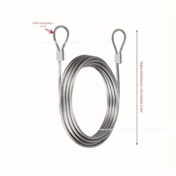 Gumibevonatú rozsdamentes acél drótkötél, tartós ruhaszárító kötél, kültéri, beltéri, univerzális drótkötél