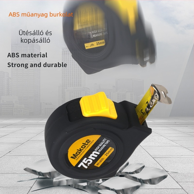 Külkereskedelmi brit mérőszalag 5 m 3 m acélszalag vastagított kopásálló vonalzó nagy pontosságú dobozmérőszalag