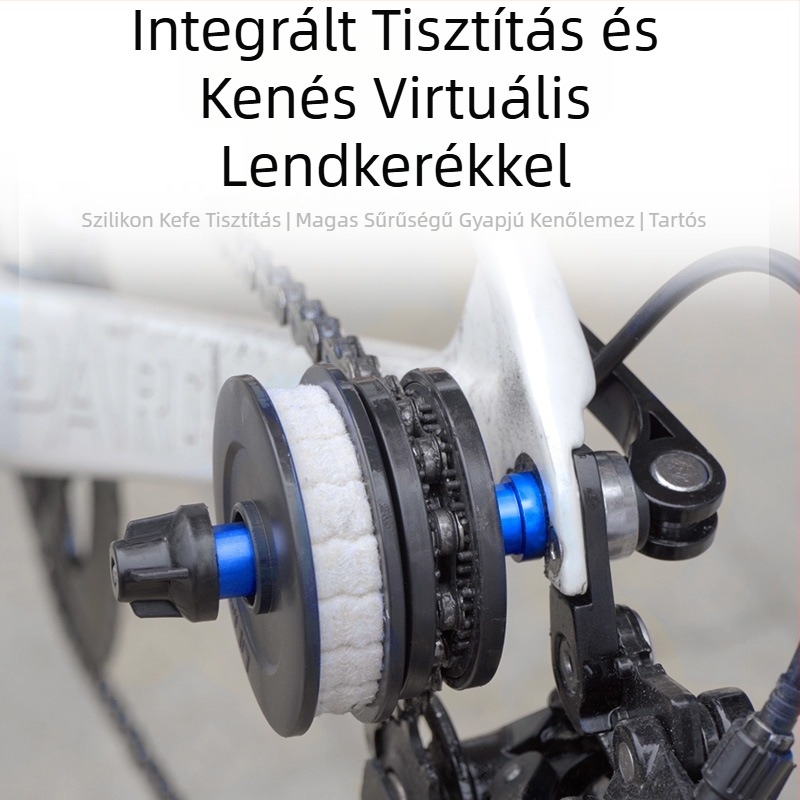 Lánctartó virtuális lendkerékpár hegyi út láncmosó és olajadagolás integrált dupla tárcsás láncrögzítő eszköz