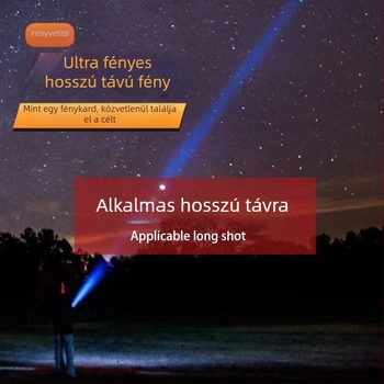 Többfunkciós zseblámpa, újratölthető, hordozható, intelligens digitális, robbanásveszélyes hangerővel, nagy lövésű, zoomos, USB szuperfényes zseblámpa