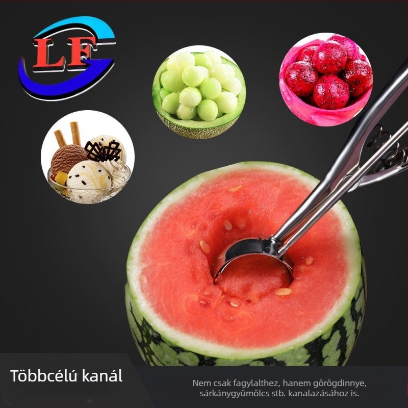 Rozsdamentes acél fagylaltkanál Fagylaltkanál Gyümölcsgolyó ásó Sűrített, könnyen tisztítható fagylaltkanál Fagylaltgolyó ásókanál