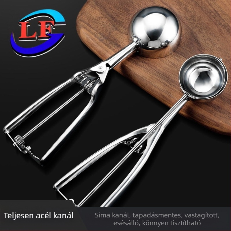 Rozsdamentes acél fagylaltkanál Fagylaltkanál Gyümölcsgolyó ásó Sűrített, könnyen tisztítható fagylaltkanál Fagylaltgolyó ásókanál