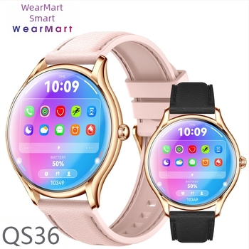Új QS36 okosóra HD AMOLED kijelzővel, fém ultravékony sportóra, egészséges pulzusmérővel, vér oxigénszint méréssel, Bluetooth hívás