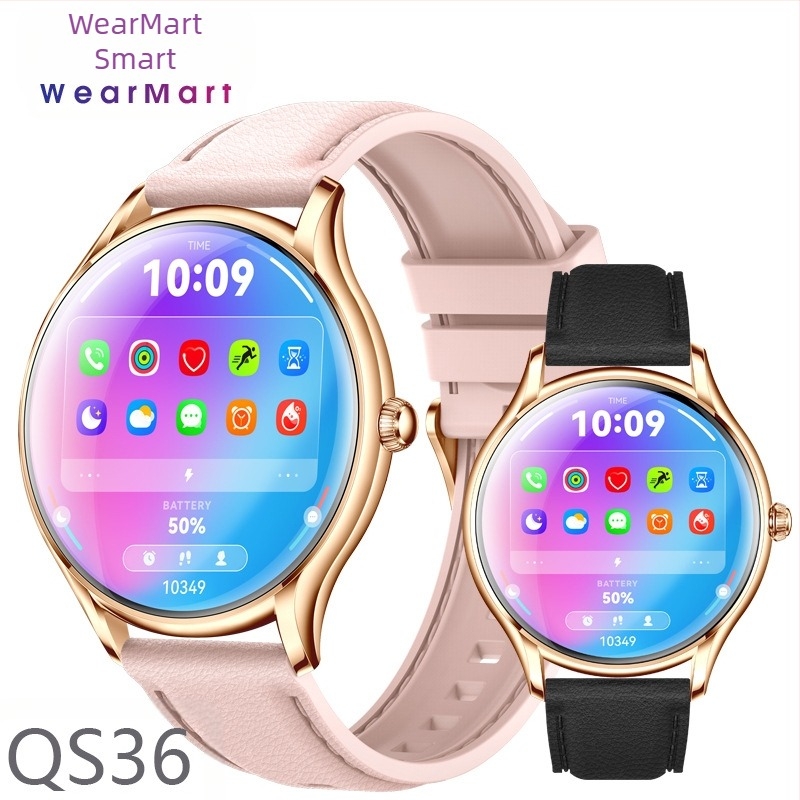 Új QS36 okosóra HD AMOLED kijelzővel, fém ultravékony sportóra, egészséges pulzusmérővel, vér oxigénszint méréssel, Bluetooth hívás