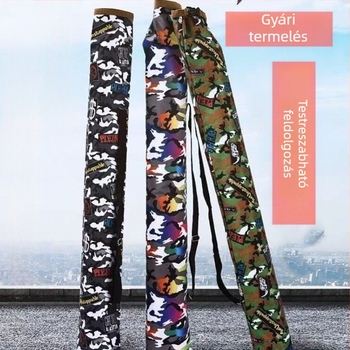 Gyártói összecsukható horgászbot táska, vízálló, gyorsan száradó Oxford szövet esernyőtáska, többcélú horgászfelszerelés táska, horgászfelszerelés táska