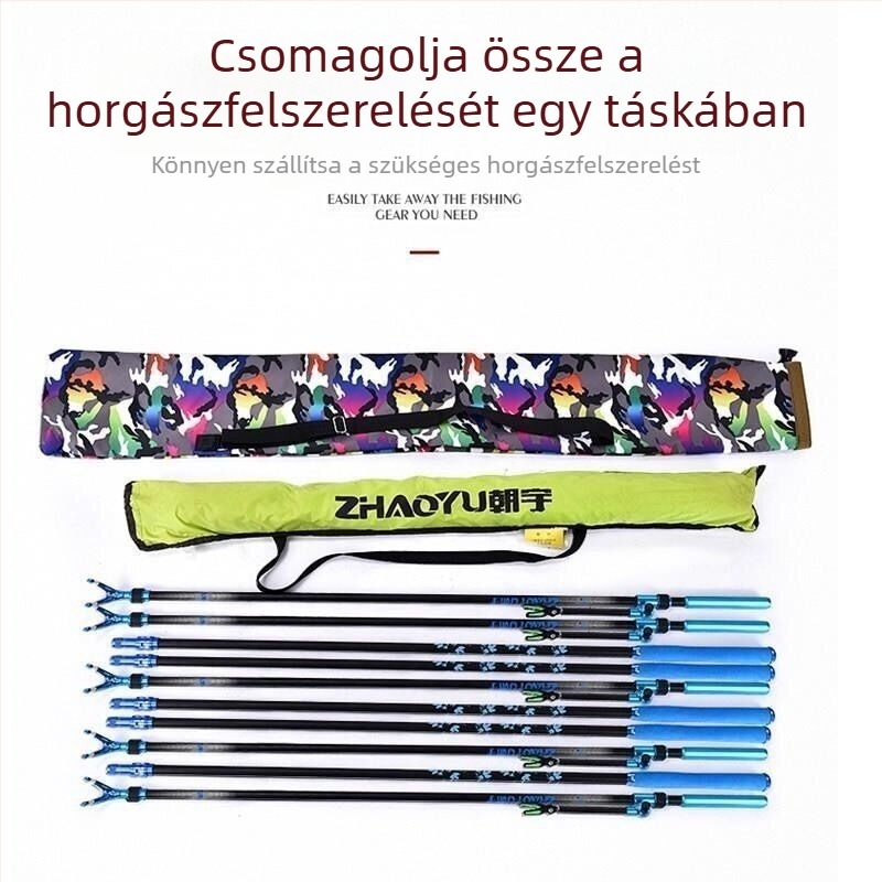 Gyártói összecsukható horgászbot táska, vízálló, gyorsan száradó Oxford szövet esernyőtáska, többcélú horgászfelszerelés táska, horgászfelszerelés táska