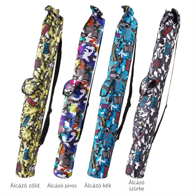 Gyártói összecsukható horgászbot táska, vízálló, gyorsan száradó Oxford szövet esernyőtáska, többcélú horgászfelszerelés táska, horgászfelszerelés táska