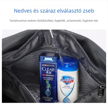 Nagy kapacitású edzőtáska férfi utazótáska úszótáska sport edző hátizsák száraz és nedves elválasztású utazópoggyásztáska