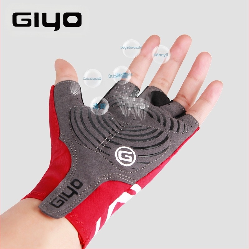 GIYO kerékpáros kesztyű félujjas autópálya hegyi kerékpáros kesztyű hosszú ujj rövid ujjú kesztyű felszerelés S-02
