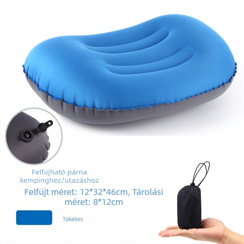 Internetes híresség kültéri kempingezés felfújható párna utazás nyakvédő felfújható párna könnyű irodai ebédszünet párna nagykereskedelem