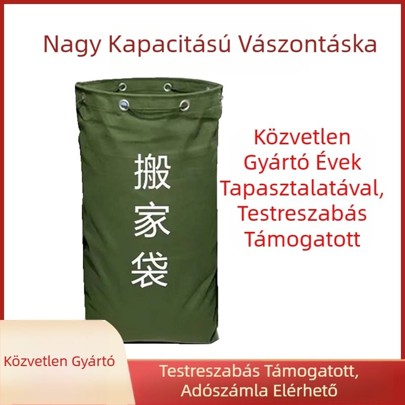Extra nagy kapacitású, vastagított vászonzsák expressz transzferzsák logisztikai szállítóruhazsák erős, négyzet alakú tárolótáska