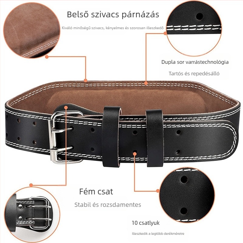 Súlyemelés marhabőr fitneszöv guggolás fitnesz sport deréktámasz férfiak és nők professzionális felszerelés edzés Sport súlyemelés kemény húzás