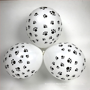 Kölyökkutya lábnyom lufi vastagított fehér latex rajzfilm születésnapi dekoráció party dekoráció állatos témájú játék lufi