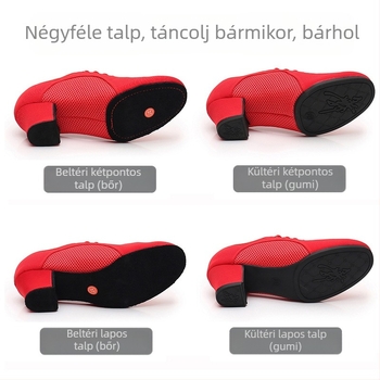 Latin tánccipők felnőtt nőknek, közepes sarkú, puha talpú tánccipők, négyzet alakú tánc, tengerész tánc, modern tánccipők, lélegző és könnyű