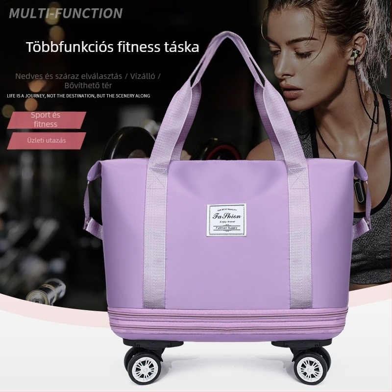 Nagy kapacitású utazótáska, dupla bővítésű univerzális kerekes kézitáska, utazótáska, csiga poggyásztáska