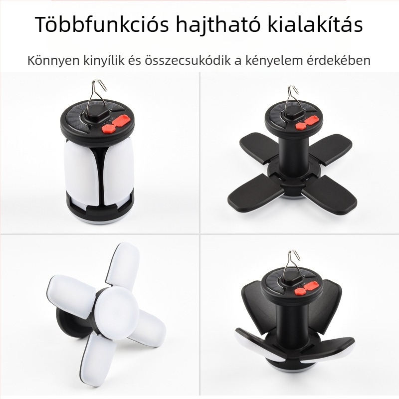 Határokon átnyúló, forró eladású világítás otthoni ajándékvilágítás napelemes újratölthető LED sátorvilágítás három oldalas négy oldalas kültéri kempingvilágítás