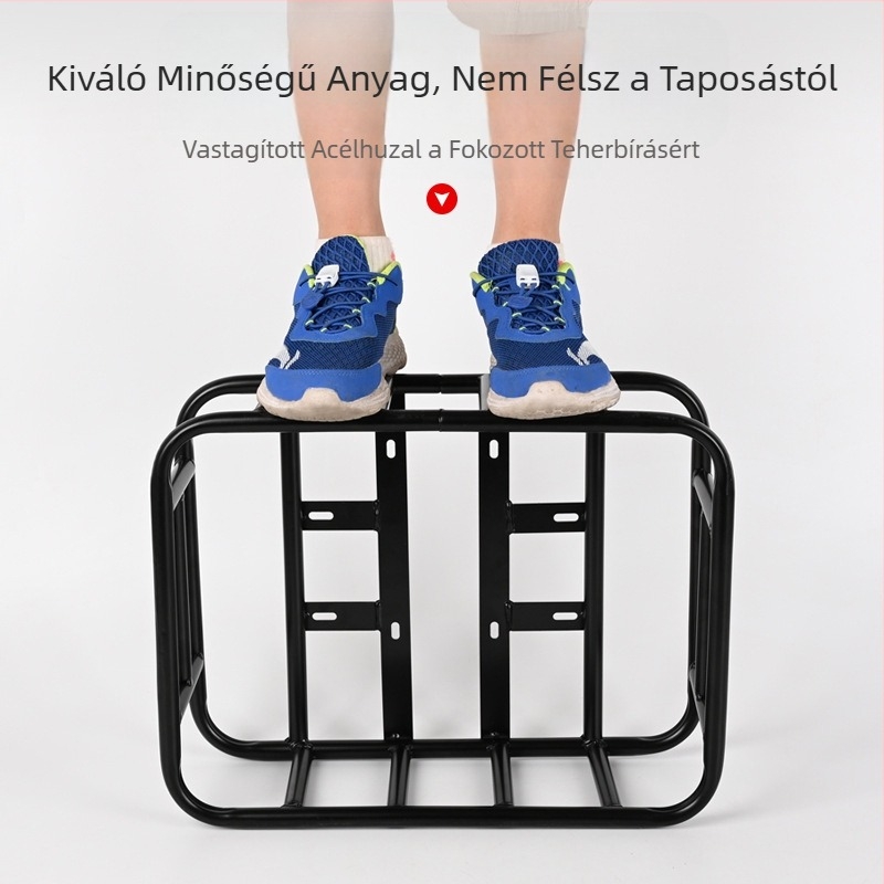 Kerékpártároló kosár, hátsó tároló, kék, élelmiszer-, gyümölcstároló rúd, fém kisállatketrec