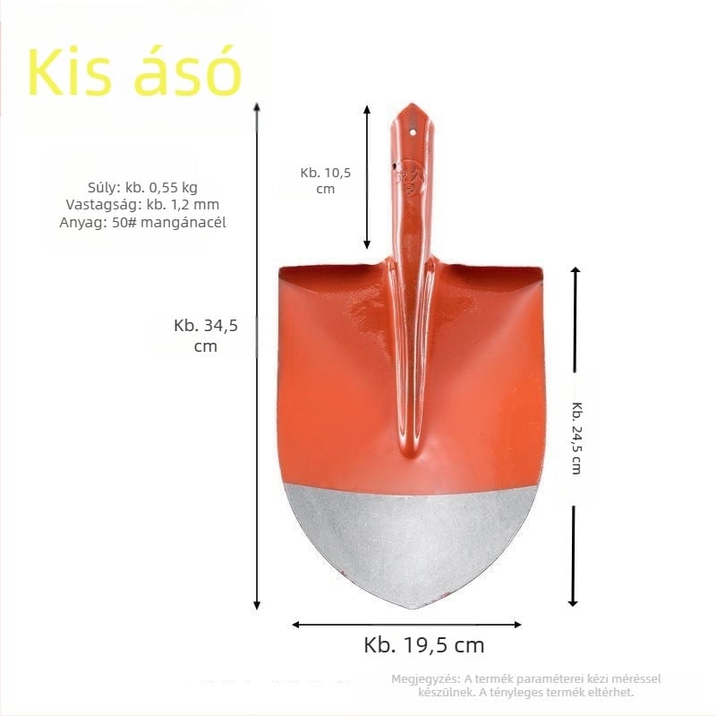 Mezőgazdasági, teljes acélból készült, nagyméretű ásó, mangánacél ásó, szögletes ásó, hegyes ásó, külföldi ásó, építkezés, híd, kültéri, hegyes szénlapát, kerti ásó