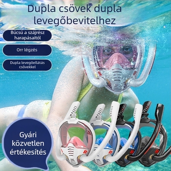 Kétcsöves búvármaszk, Teljes arcot fedő búvárkodás, Teljesen száraz kettős légzőcső, Légzőcső- és úszómaszk, Páramentes, Nagy felbontású