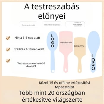 Eladó üreges bordás fésű ovális masszázsfésű macaron színű szúnyogtekercses fésű logóval nyomtatott műanyag fésű nagykereskedelemben