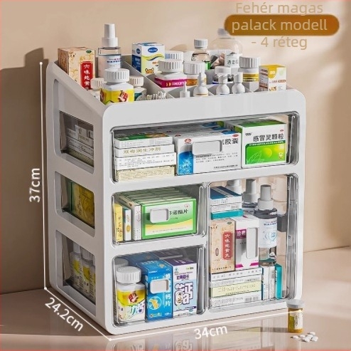 Gyógyszeres doboz háztartási gyógyszerhez Gyógyszertároló doboz Gyógyszeres doboz háztartási nagy kapacitású többrétegű fiókos típusú orvosi kis gyógyszeres doboz