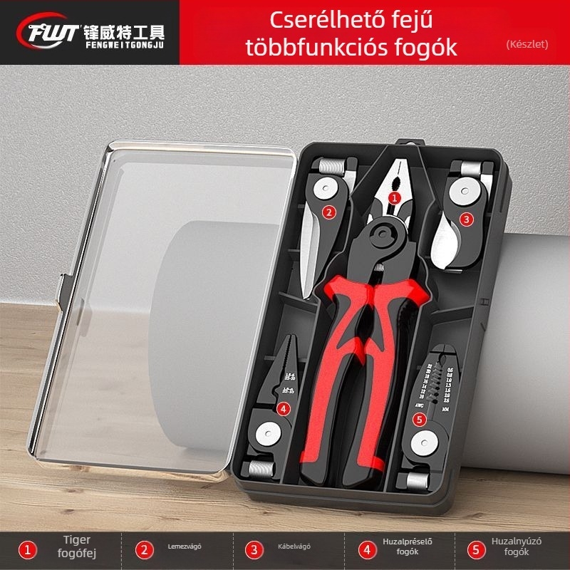Feng Witt többfunkciós fogó, huzalfogó, egy-öt satu, huzalcsupaszító, villanyszerelő, huzalvágó, huzalbilincs