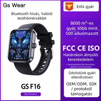 GSF16 Huaqiang North határokon átnyúló forró TikTok valós testhőmérsékletű okosóra pulzusmérő vér oxigén Bluetooth okosóra