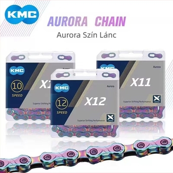 Taiwan Kmccobu Aurora színes kerékpárlánc X10 X11 X12 hegyi kerékpár országúti kerékpár káprázatos színes