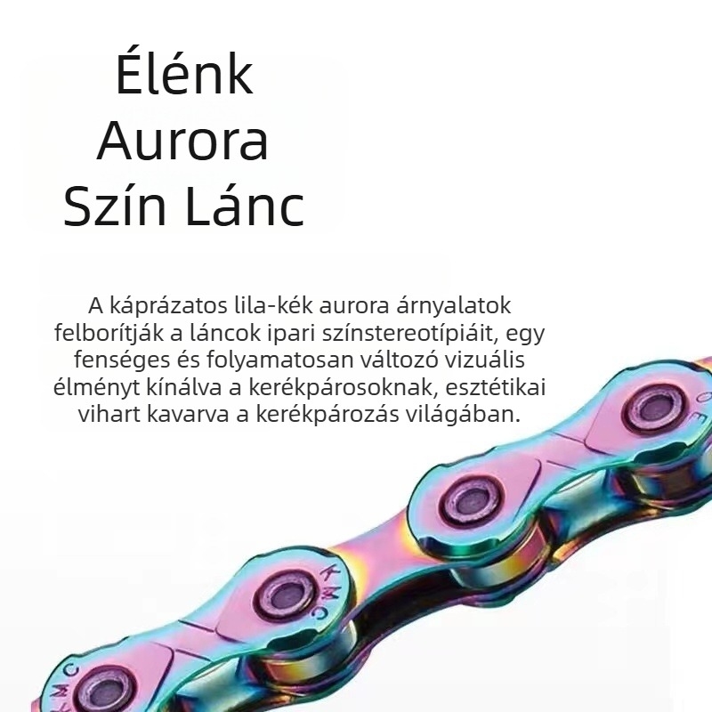 Taiwan Kmccobu Aurora színes kerékpárlánc X10 X11 X12 hegyi kerékpár országúti kerékpár káprázatos színes