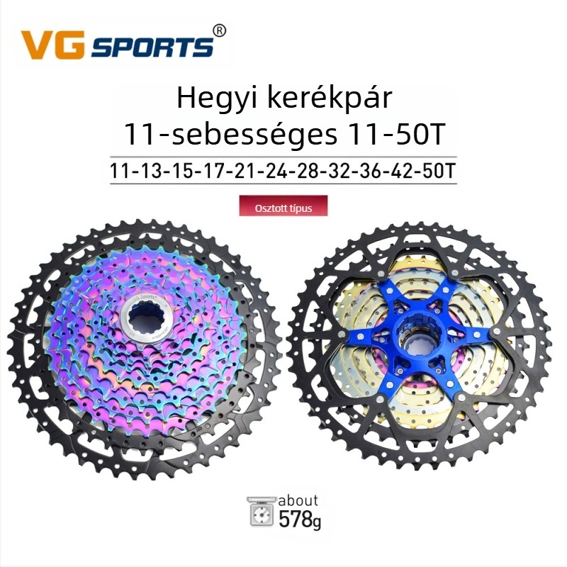 Vg Sports 8/9/10/11/12 sebességes, könnyű és színes hegyi kerékpár kazettás lendkerékkel, osztott 12 sebességes, 50-es fogaskerékkel