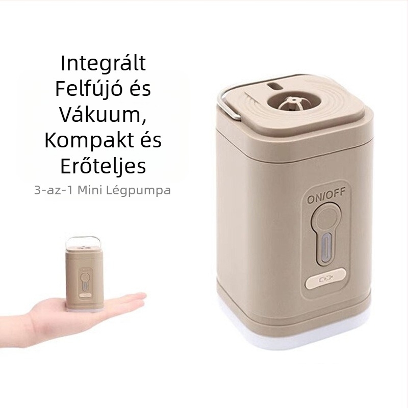 Új kültéri kemping légpumpa, kényelmes, kompakt és nagy teljesítményű légpumpa, kempingvilágítással ellátott többfunkciós légpumpa hordó