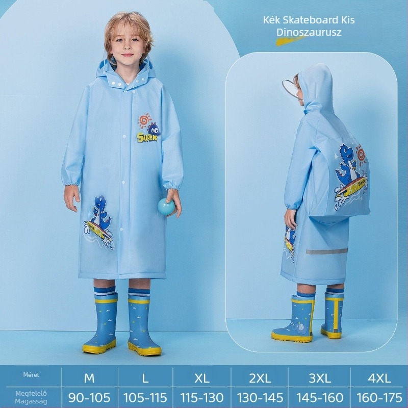 Gyermek esőkabát baba óvoda általános iskolás diák rajzfilm poncsó iskolatáska üléssel fiúk lány esőkabát esőkabát felszerelés nagykereskedelem