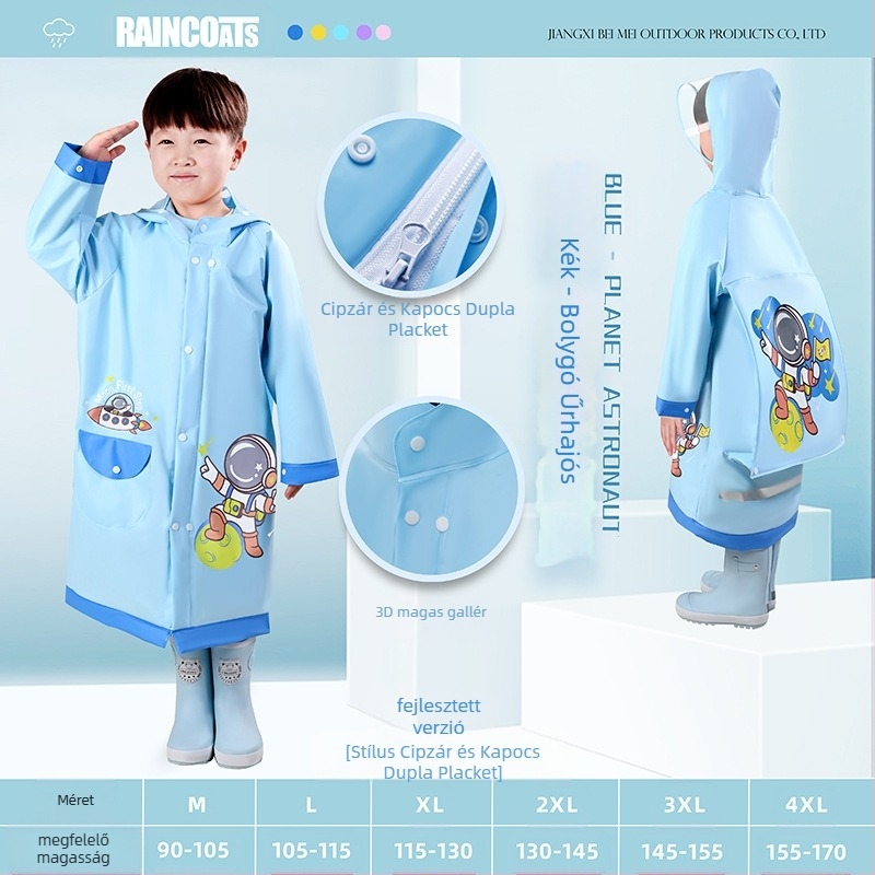 Gyermek esőkabát baba óvoda általános iskolás diák rajzfilm poncsó iskolatáska üléssel fiúk lány esőkabát esőkabát felszerelés nagykereskedelem