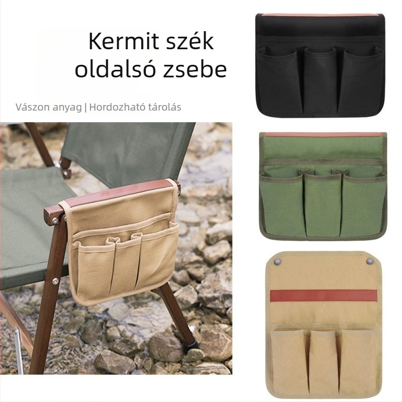 Shanqu kültéri kemping Kermit szék kartámaszos függőtáska oldalsó multifunkcionális tárolótáska hordozható tárolótáska