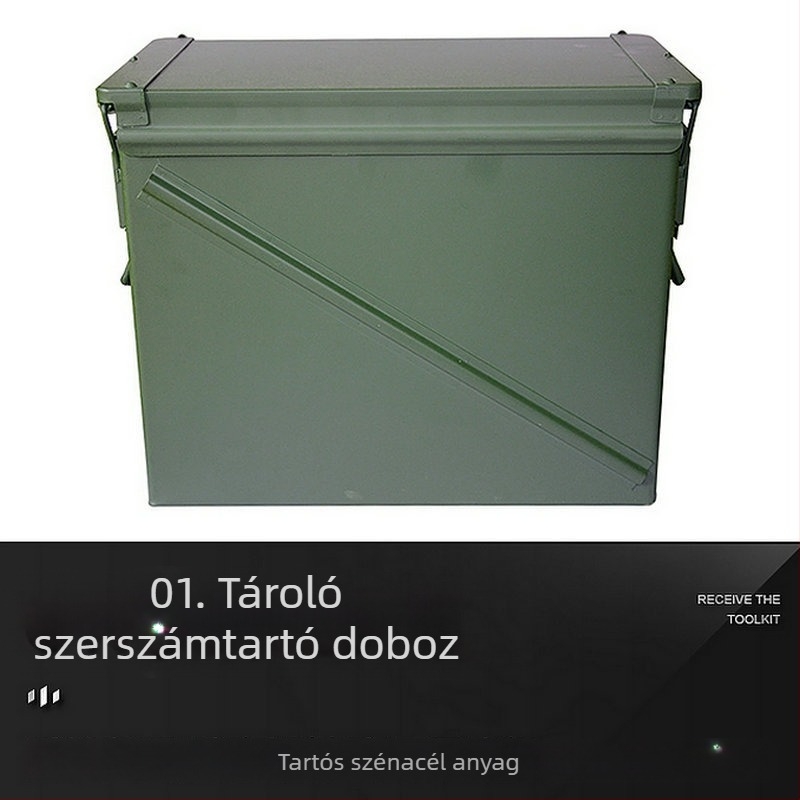 Fém golyósdoboz vas hardver szerszámtároló doboz többfunkciós védő hordozható lezárt szerszámtároló doboz