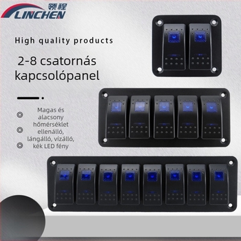 Autós tengeri kapcsoló kék fény billenőpanel autóhoz módosított többállású billenőkapcsoló kombinációs panel DC12-24V