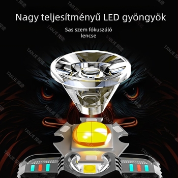 Határokon átnyúló intelligens indukciós kis fényszóró, többfunkciós, több fényforrással tölthető kültéri fejre szerelhető zseblámpa, éjszakai horgászlámpa nagykereskedelemben