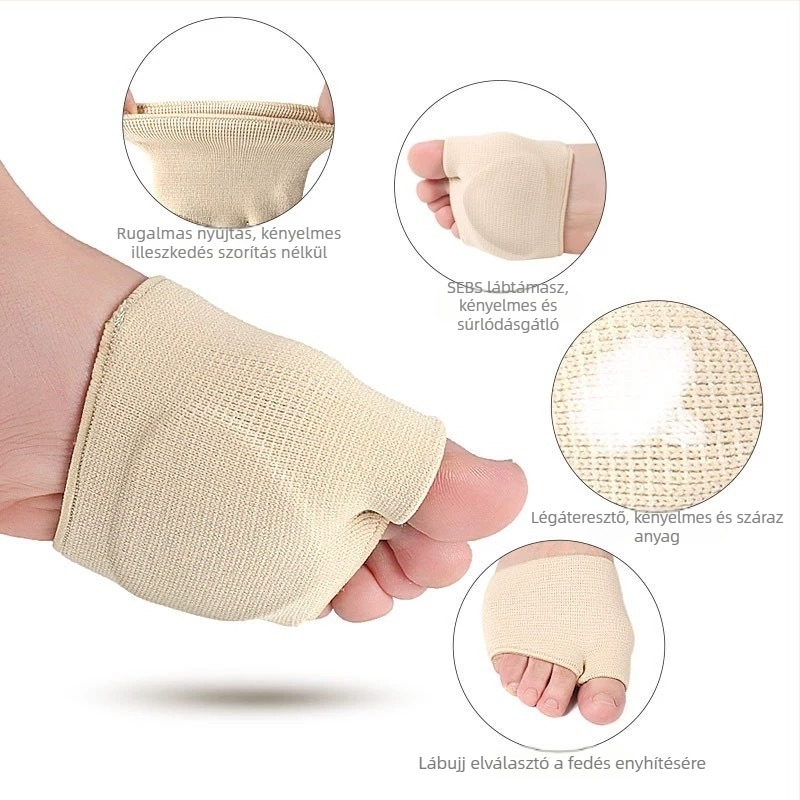 Menetes lábfejvédő Vastagított kosárlabda Szuperpuha hüvelykujjvédő Kopásálló lábvédő Fél méretű lábpárna Lélegző lábvédő