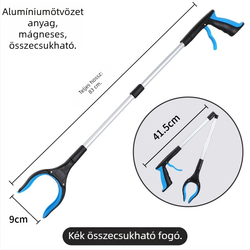 Határokon átnyúló összecsukható szemetes csipesz vastagított alumínium ötvözetből készült szemétszedő szennyvíztisztító csipesz felszedő csipesz terhes nők ne hajoljanak a szedő fölé